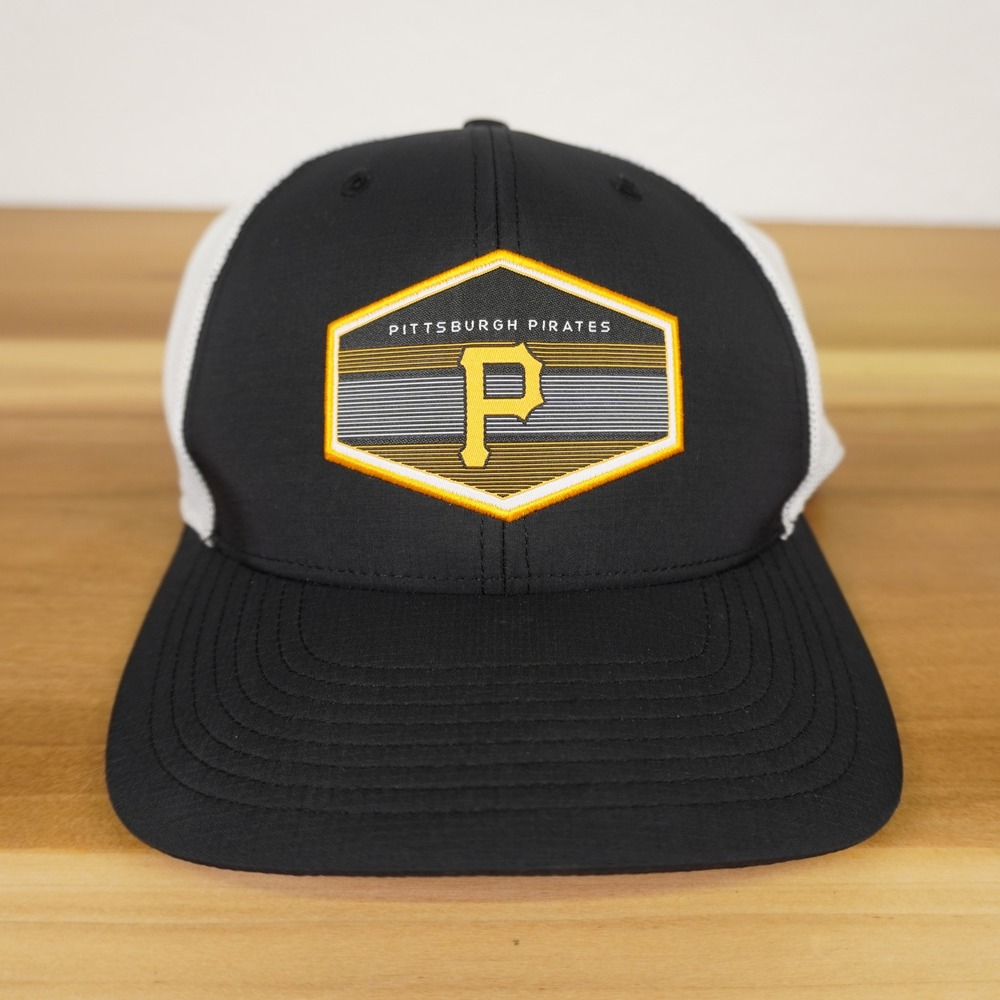 Pittsburgh Pirates 47 Brand Trucker Hat OSFA Black White MLB Mesh Snapback Cap